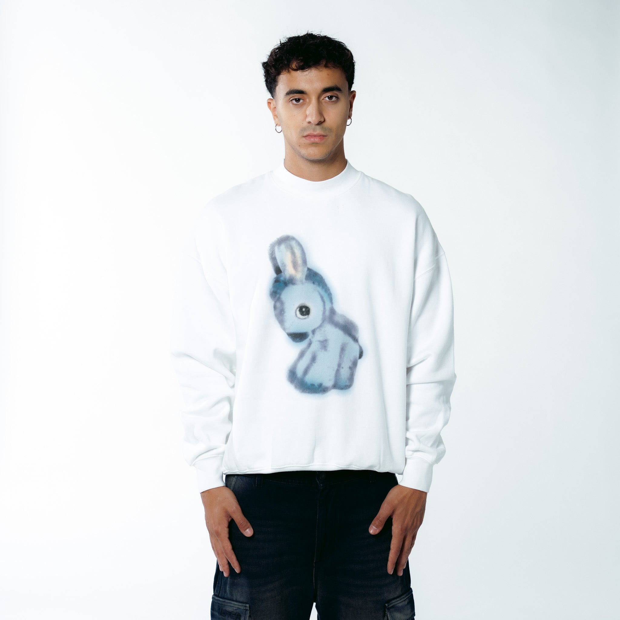PLUSH MOCKNECK SWEATSHIRT WHITE