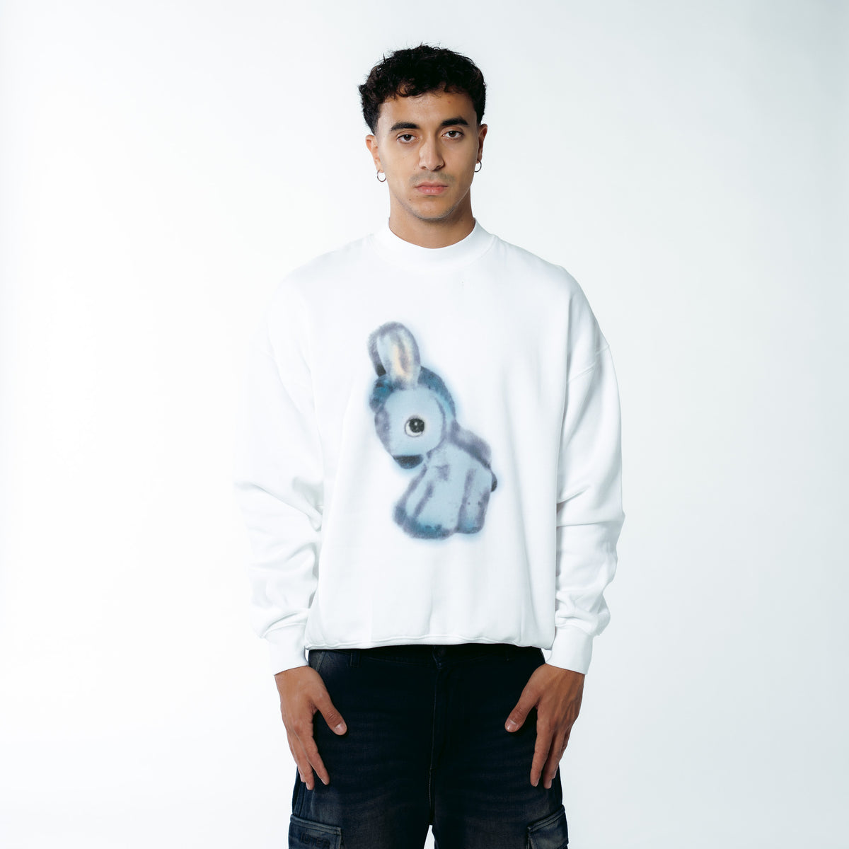PLUSH MOCKNECK SWEATSHIRT WHITE