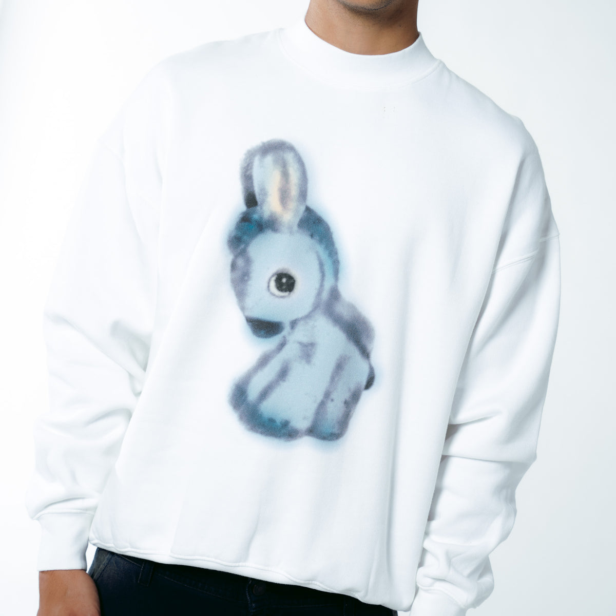 PLUSH MOCKNECK SWEATSHIRT WHITE