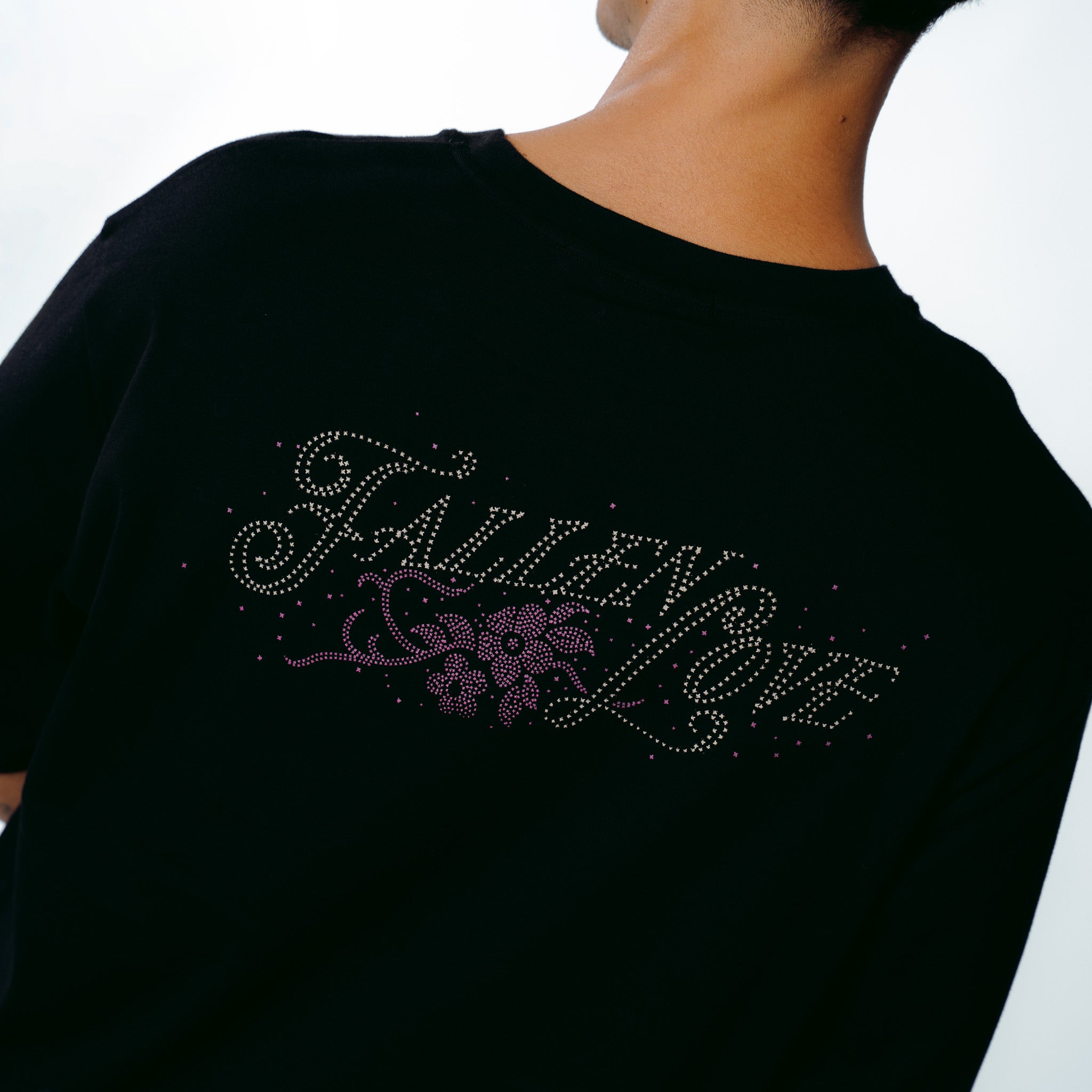 FALLEN LOVE RIBBED TEE BLACK