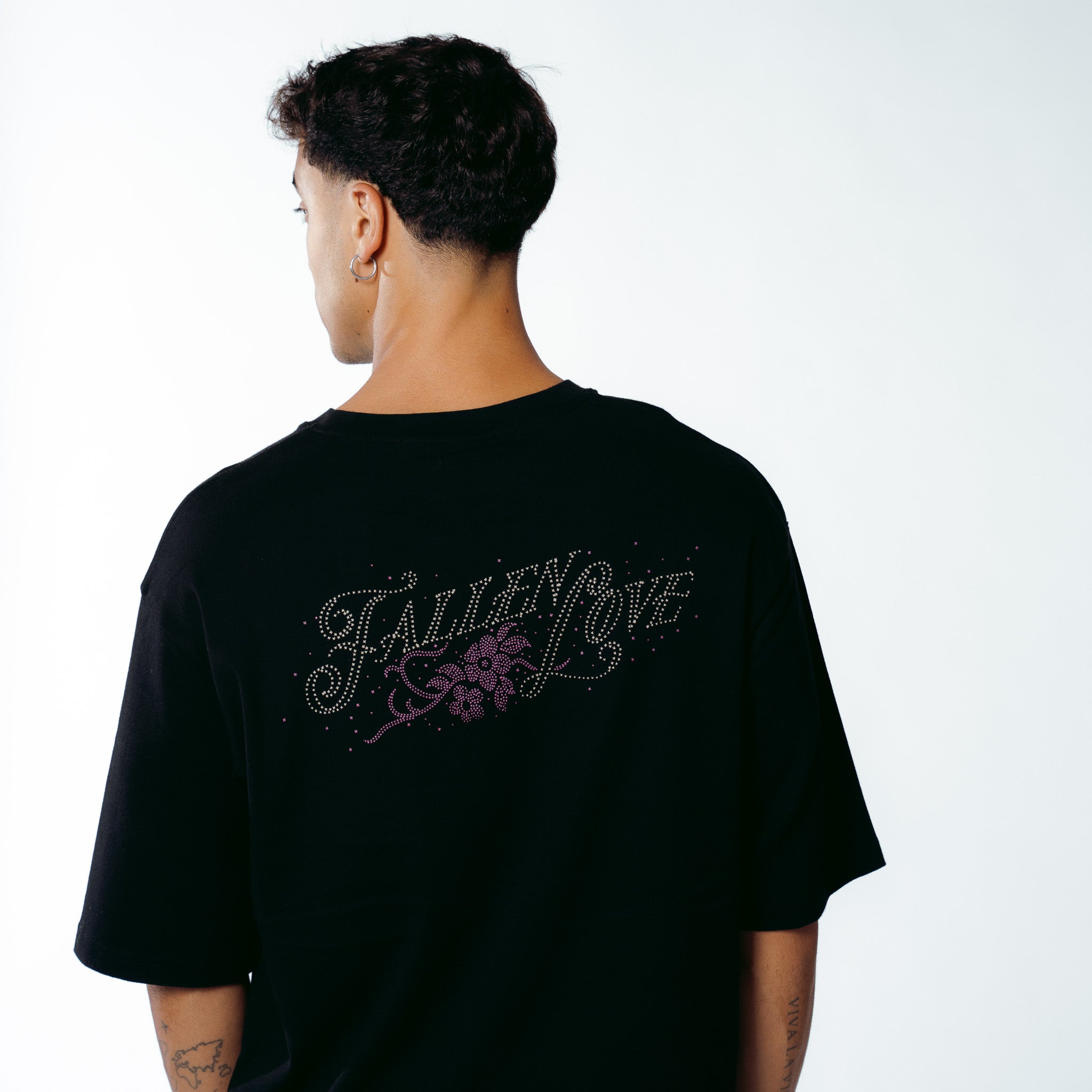 FALLEN LOVE RIBBED TEE BLACK