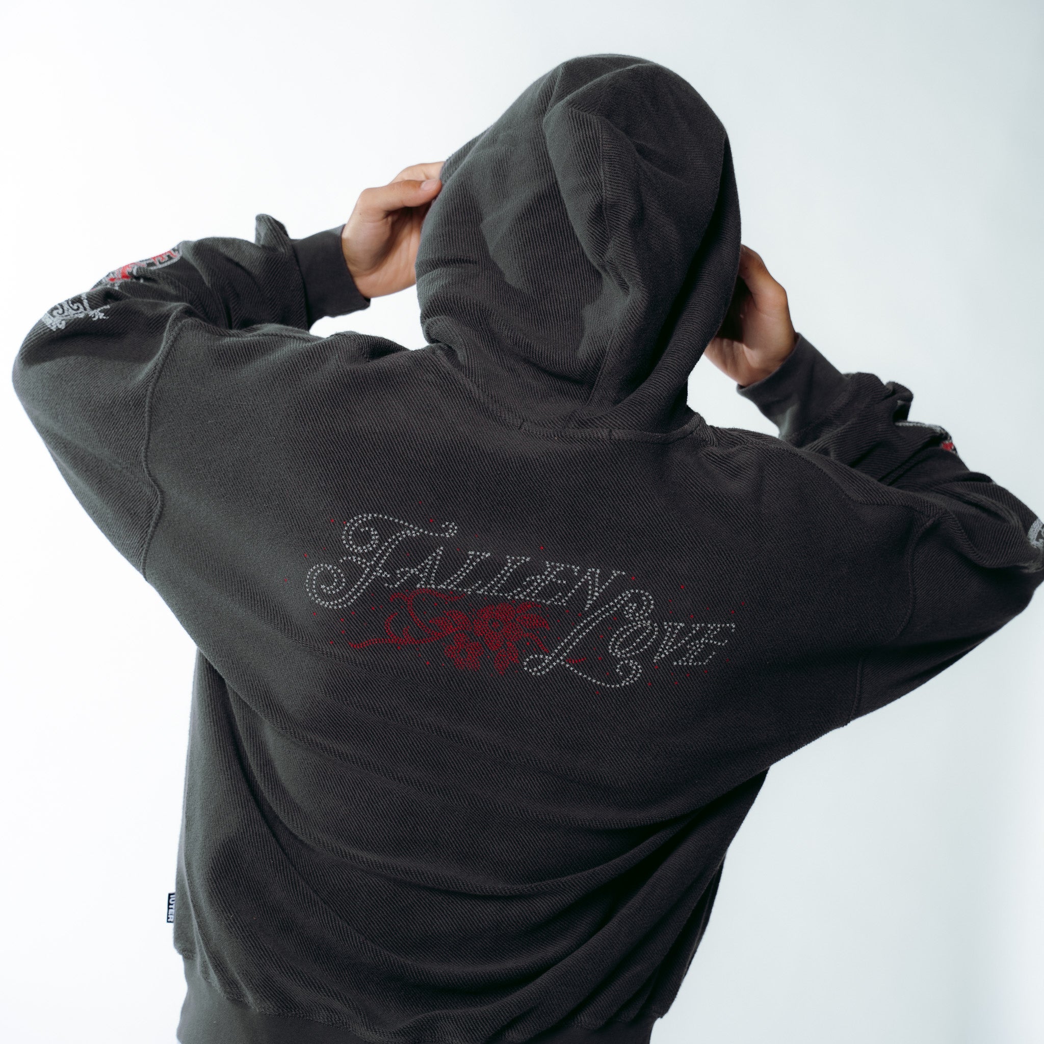 FALLEN LOVE REVERSE HOODIE ASPHALT