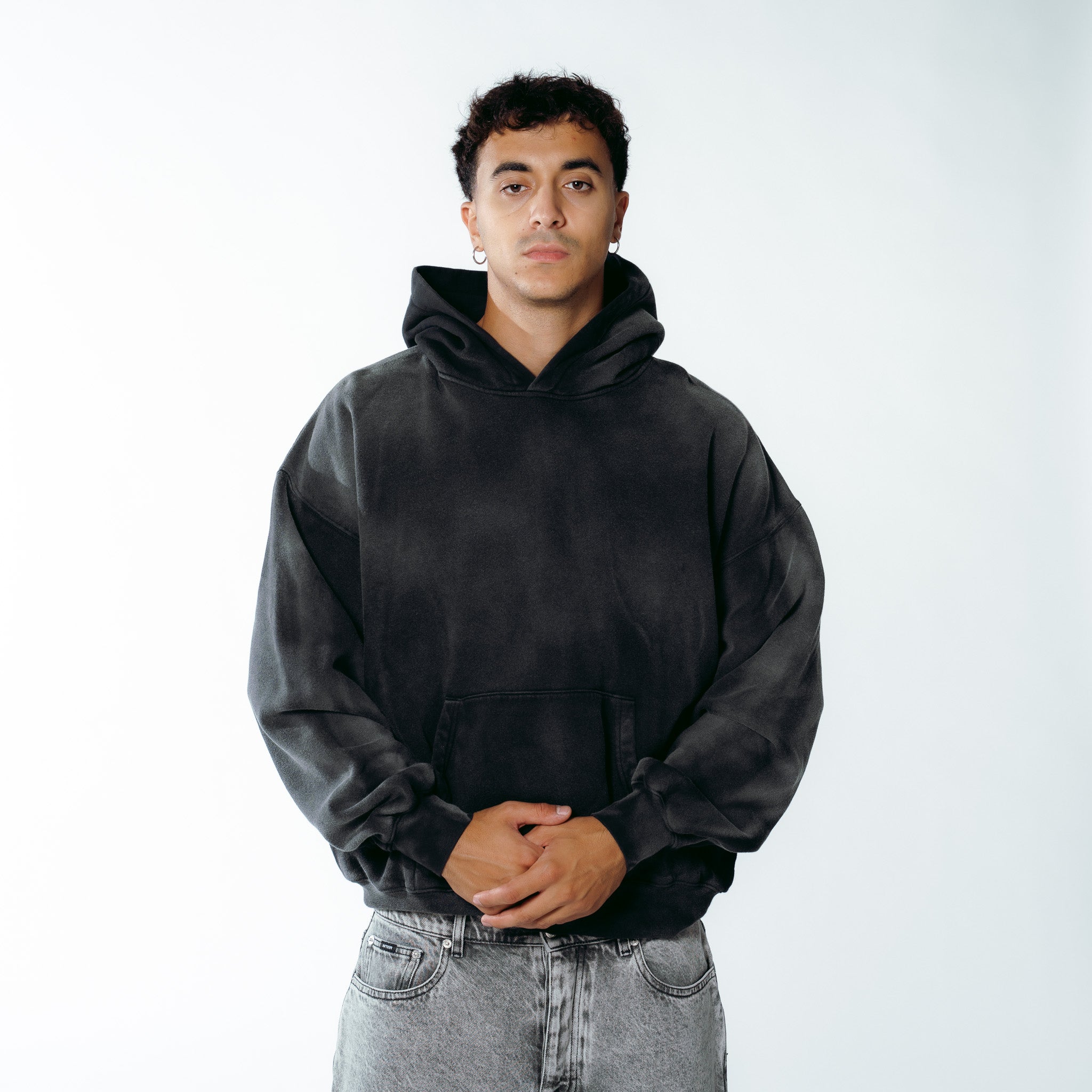 LABEL MARBLE HOODIE MARBLE BLACK