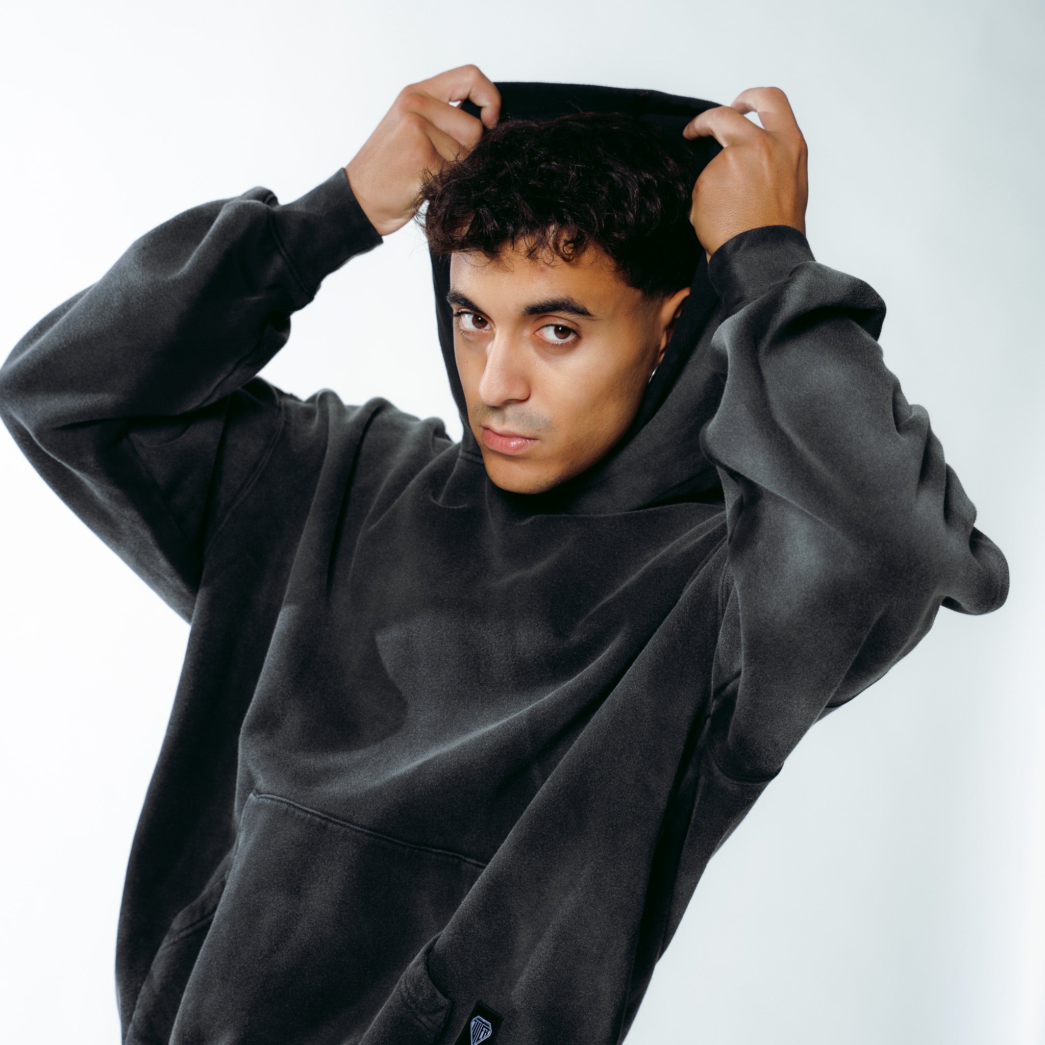 LABEL MARBLE HOODIE MARBLE BLACK