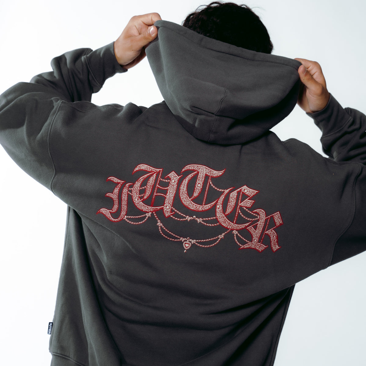 CHARM ZIP HOODIE ASPHALT